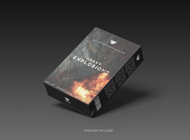 Plantilla de caja deslizante rectangular renderizada con diseño totalmente editable