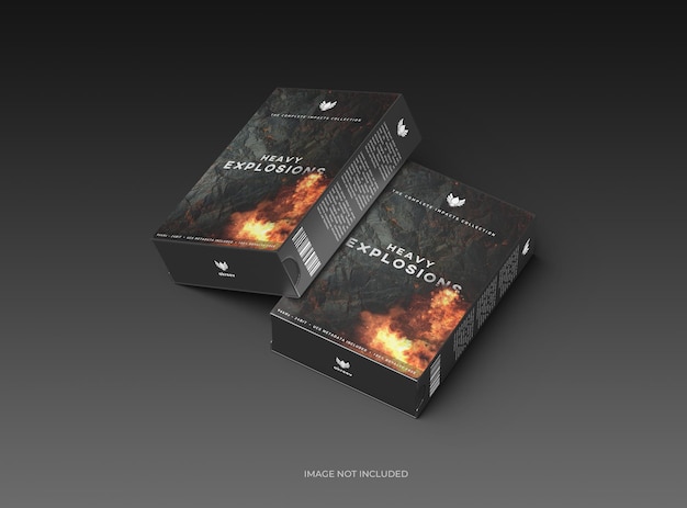 Plantilla de caja deslizante rectangular renderizada con diseño totalmente editable