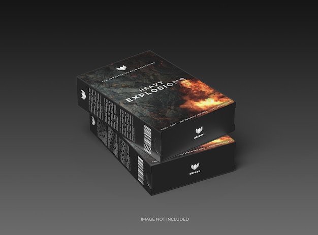 Plantilla de caja deslizante rectangular renderizada con diseño totalmente editable