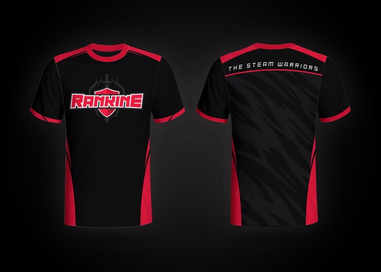 PSD la plantilla de la camiseta negra del equipo rankine