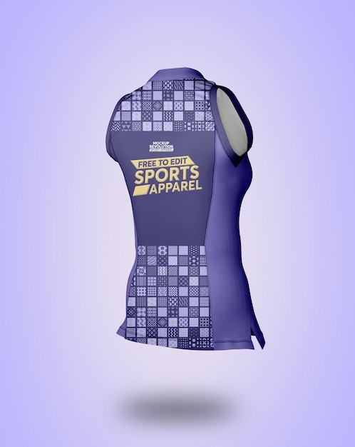 plantilla de camiseta de polo deportiva sin mangas para mujeres