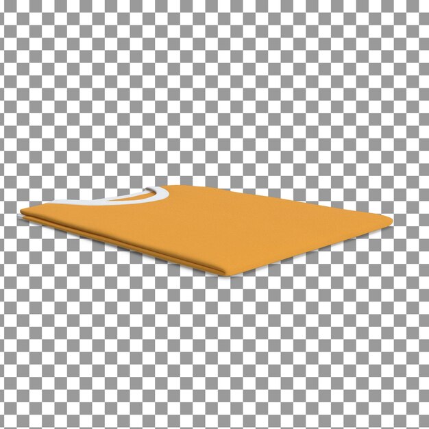 Plantilla de camiseta PSD 3D sobre fondo aislado y transparente