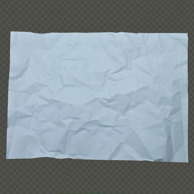 PSD plantilla de cartel arrugado de papel blanco aislado psd