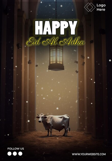 Plantilla de cartel feliz Eid Al Adha editable