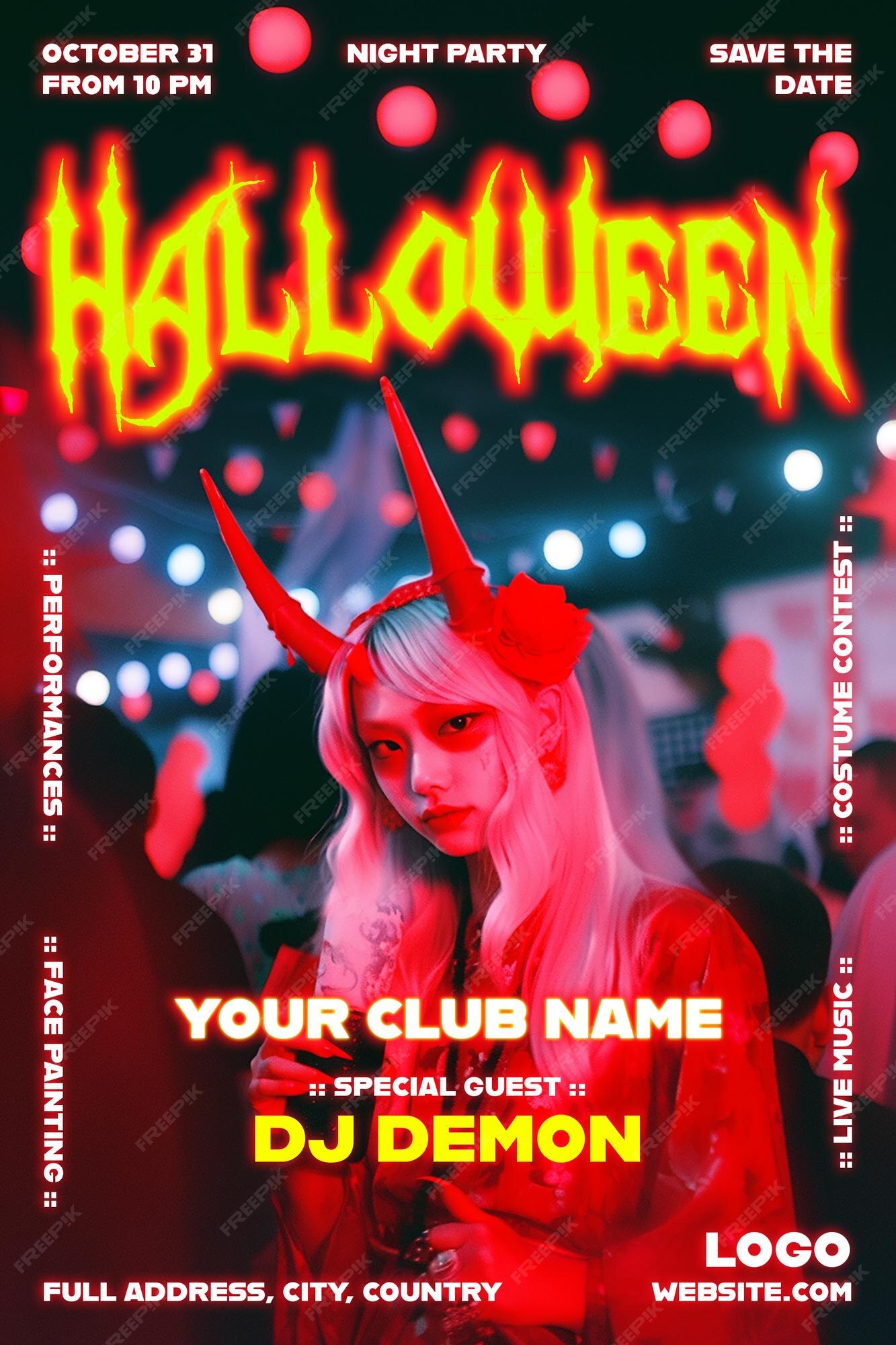 Plantilla de cartel de halloween psd plantilla de psd de publicación en