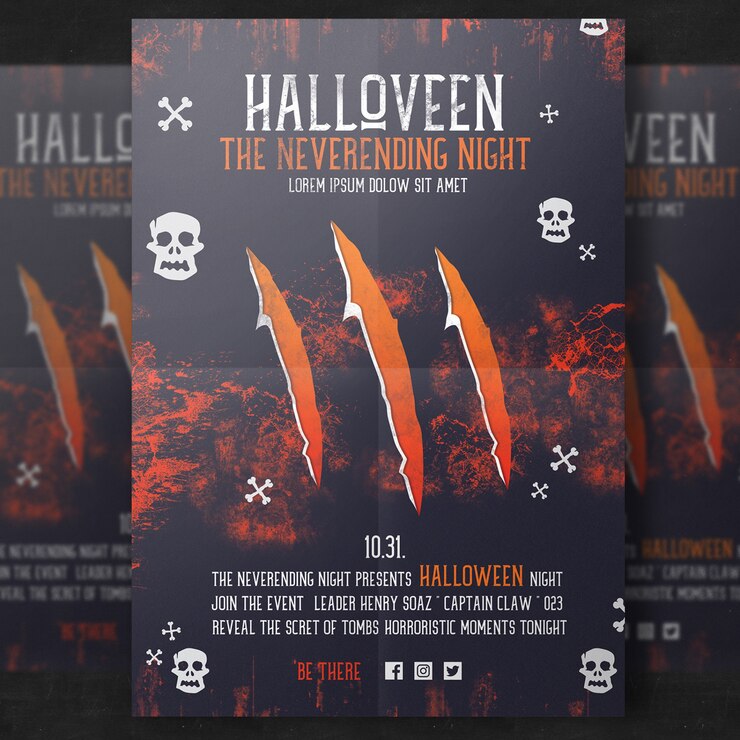 PSD plantilla de cartel de halloween