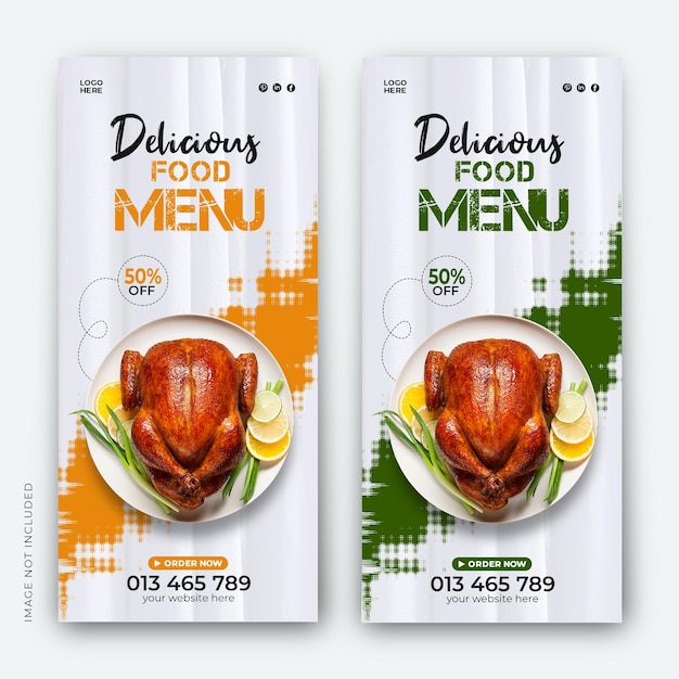 plantilla de cartel de menú de alimentos para restaurantes o empresas de alimentos