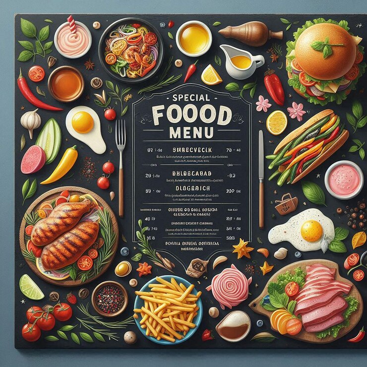PSD plantilla de cartel de menú especial de un restaurante