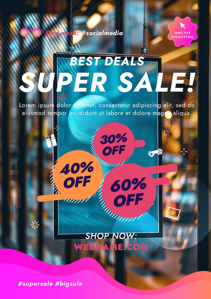 PSD plantilla de cartel de ofertas de ventas