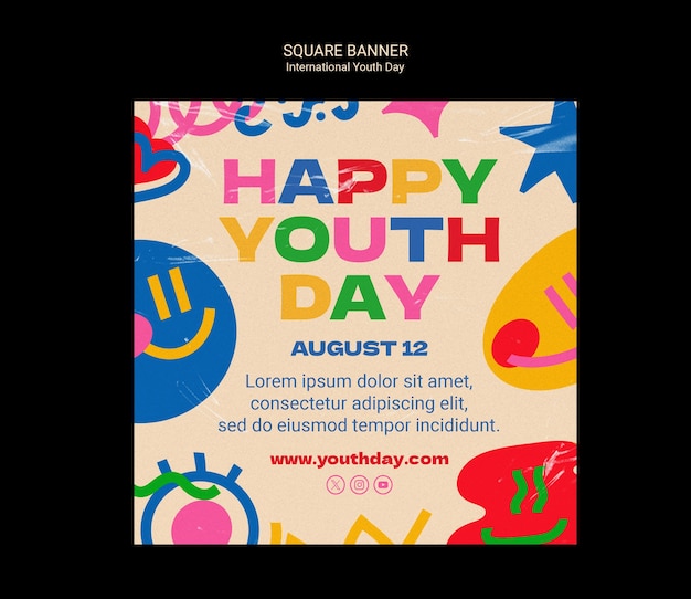 plantilla para la celebración del Día Internacional de la Juventud