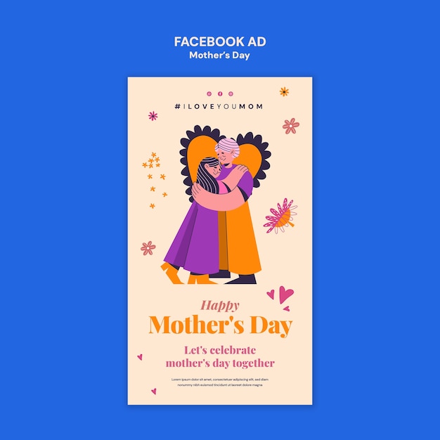 PSD la plantilla de la celebración del día de la madre en facebook