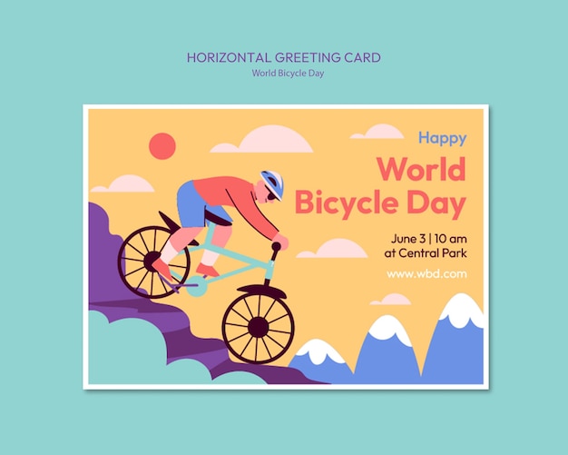 PSD plantilla para la celebración del día mundial de la bicicleta