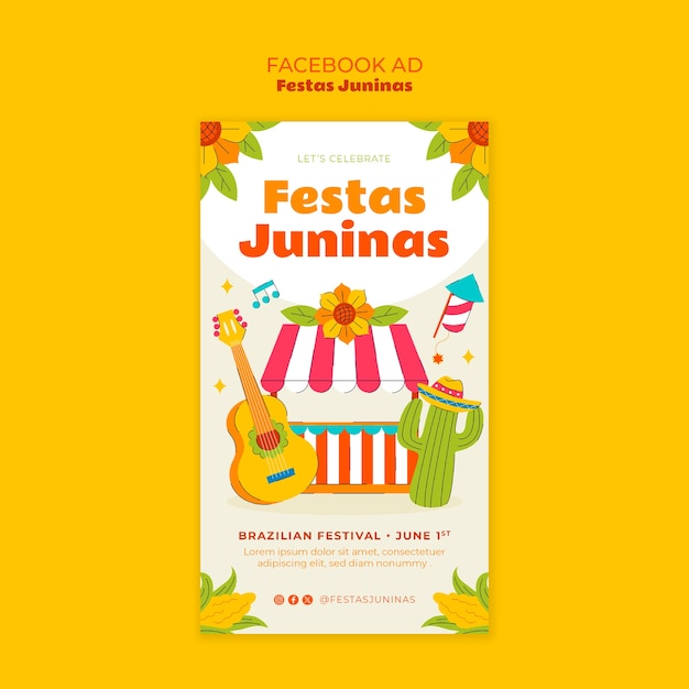 PSD plantilla de celebración de la fiesta de junina