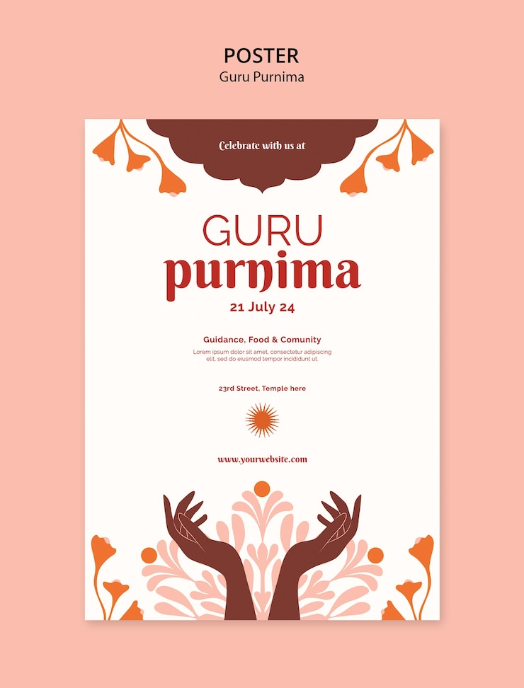 PSD plantilla de celebración de guru purnima