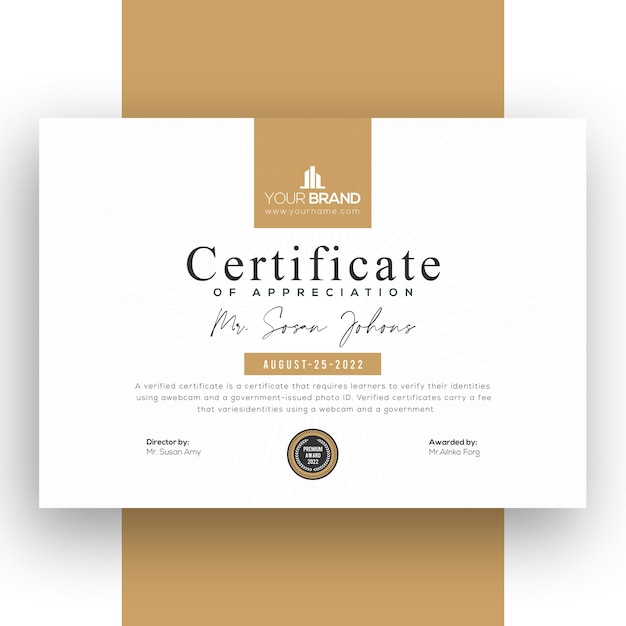 Plantilla de certificado comercial