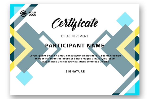 plantilla de certificado de diseño moderno