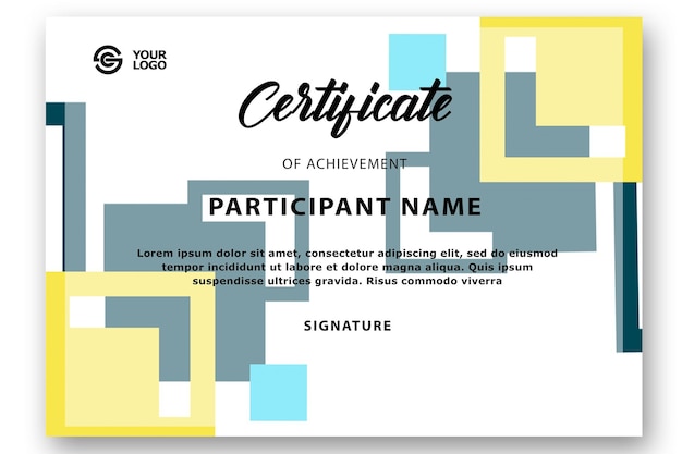 plantilla de certificado de diseño moderno