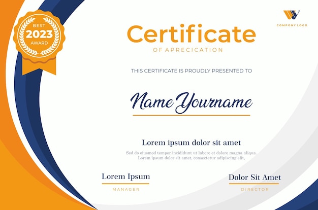 plantilla de certificado de diseño plano