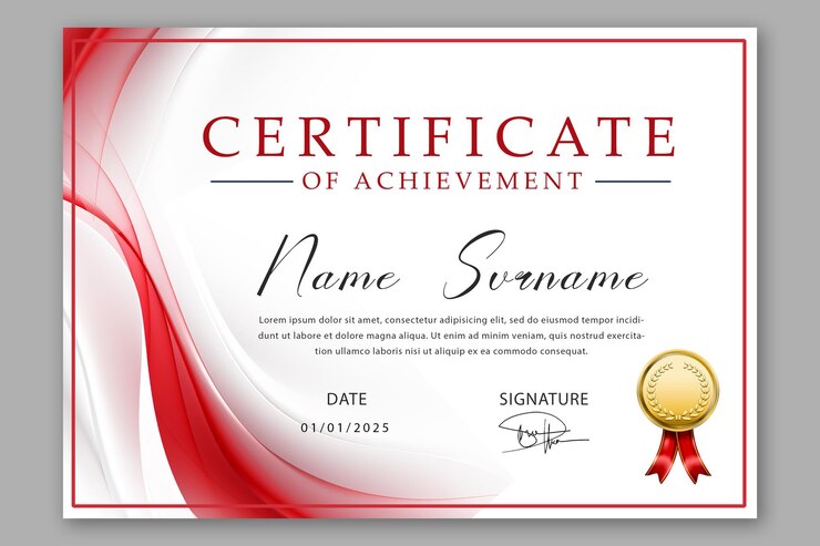 PSD plantilla de certificado elegante con gradiente