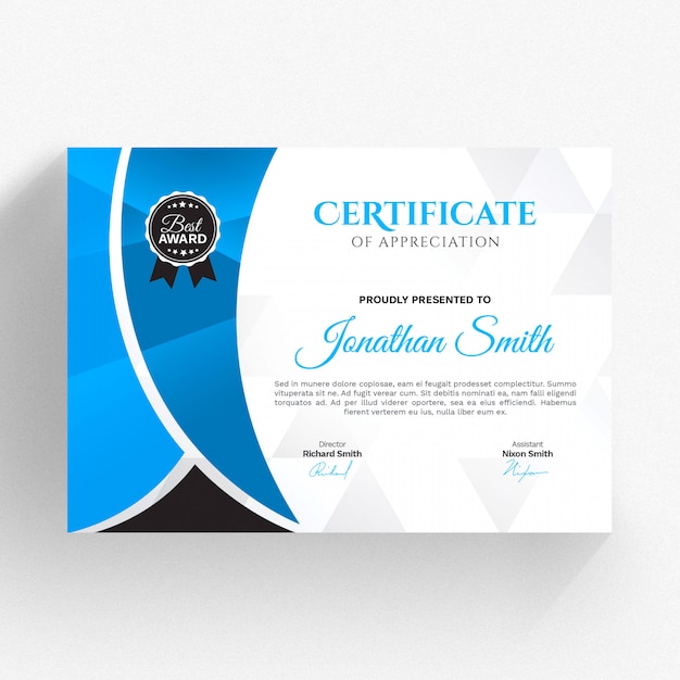 Plantilla de certificado moderna