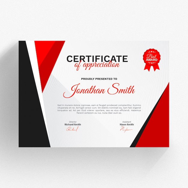 Plantilla de certificado moderno