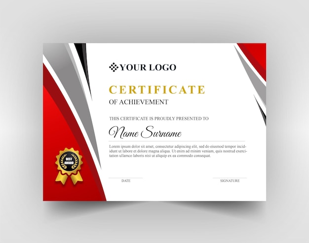 Plantilla de certificado PSD