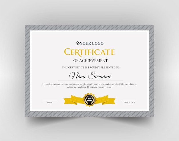 Plantilla de certificado PSD