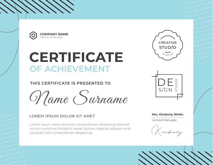 PSD plantilla de certificado