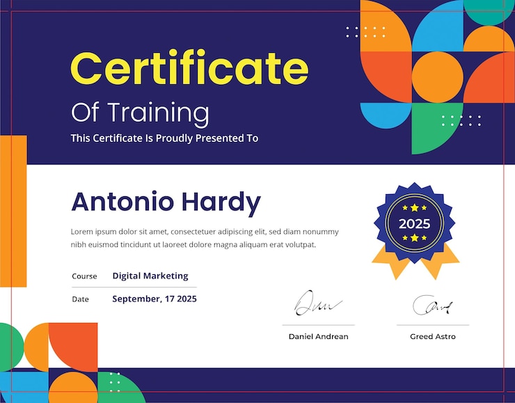 PSD plantilla de certificado