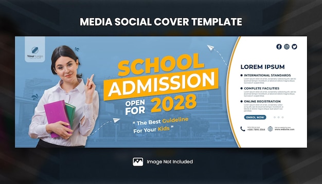 Plantilla de cobertura social de Blue Media para la admisión a la escuela