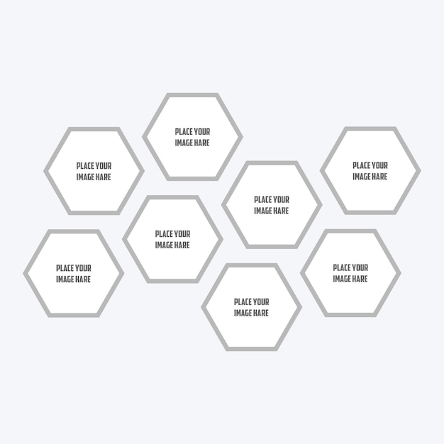 plantilla de collage de imágenes hexagonal