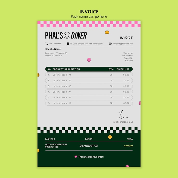 PSD plantilla de comida de diseño plano