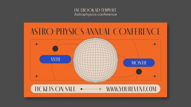 PSD plantilla de conferencia de astrofísica de diseño plano