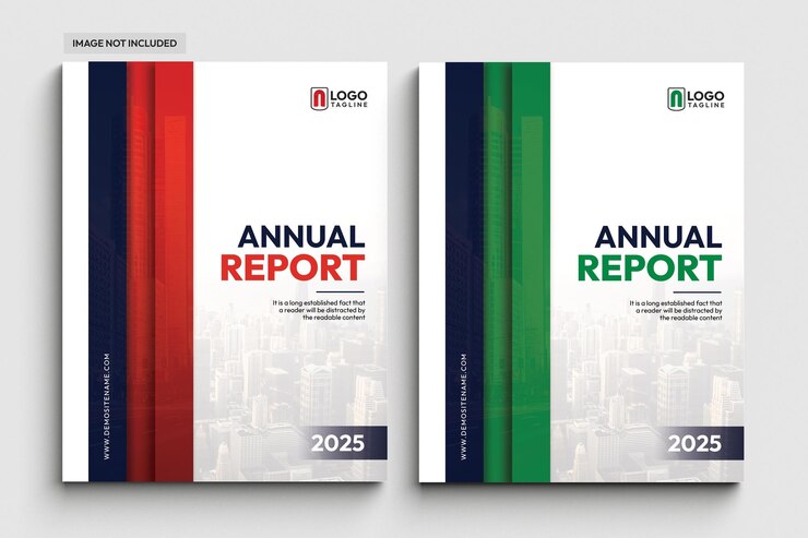 Plantilla de conjunto de diseño de portada de libro de negocios corporativos de informe anual moderno