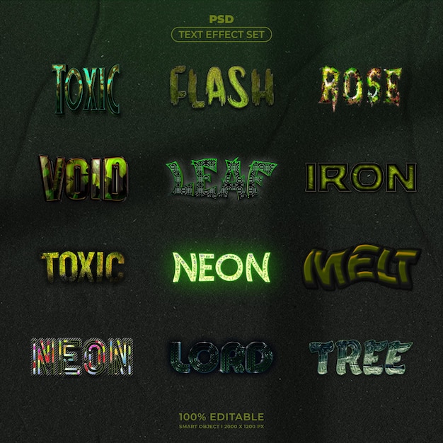 plantilla de conjunto de efectos de texto (PSD)