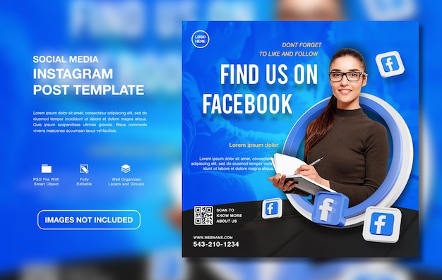 PSD plantilla creativa de publicación de instagram de promoción de canal de facebook