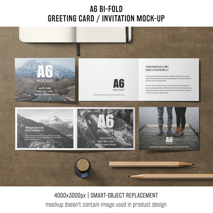 PSD plantilla creativa de tarjeta de invitación a6 doblez