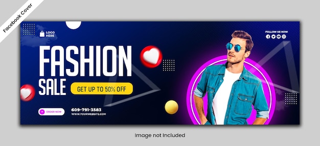 Plantilla de cubierta de facebook de venta de moda