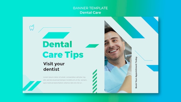 Plantilla de cuidado dental de diseño plano