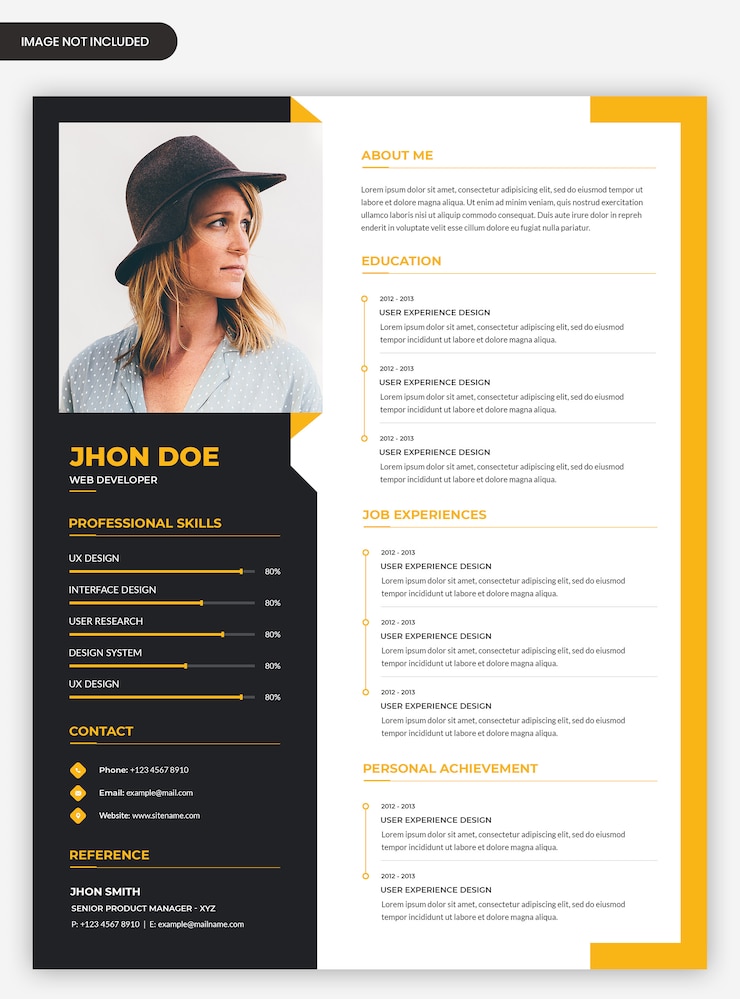 PSD plantilla de curriculum vitae cv abstracto moderno profesional