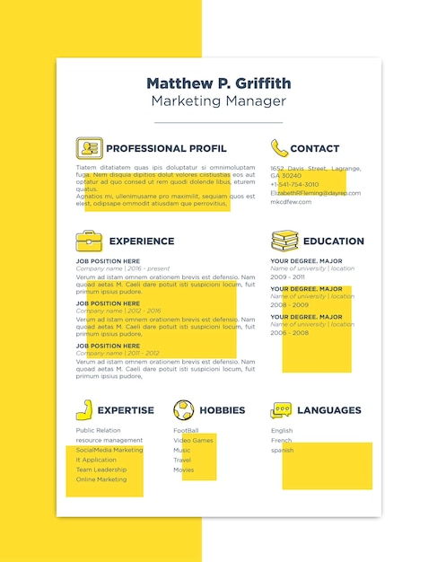 plantilla del curriculum vitae