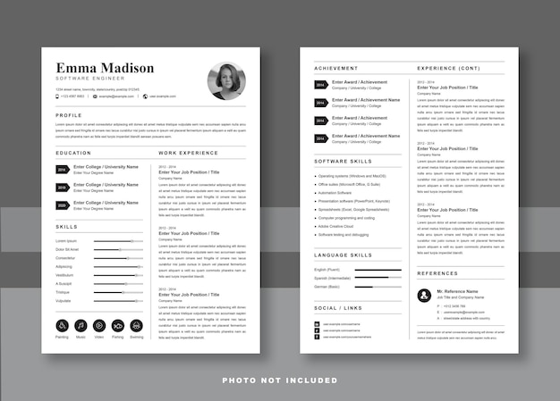 Plantilla del curriculum vitae