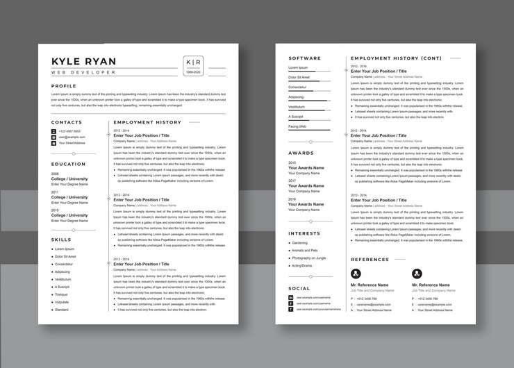 Plantilla del curriculum vitae