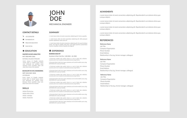 PSD plantilla de cv moderna 3