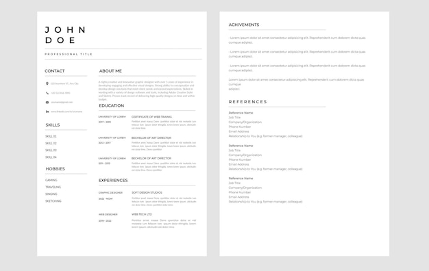 PSD plantilla de cv moderna 6