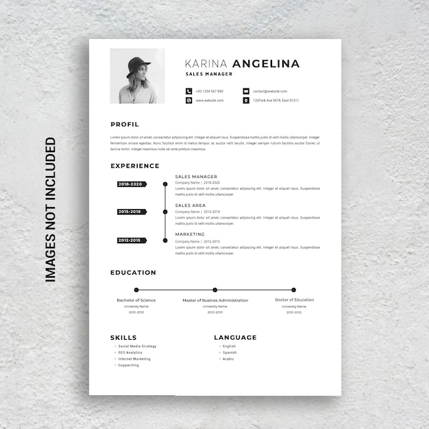 Plantilla de cv profesional minimalista