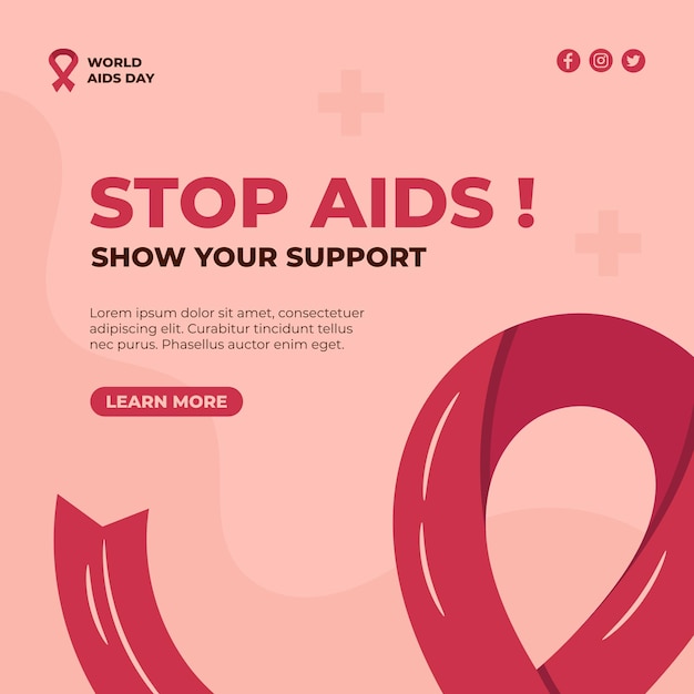 Plantilla del día mundial del sida