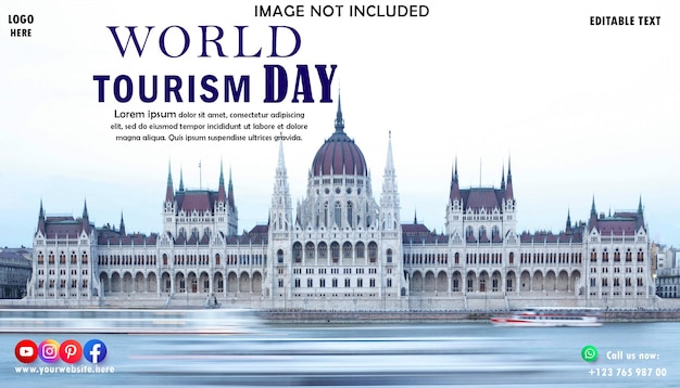 Plantilla del Día Mundial del Turismo para carteles y pancartas en las redes sociales