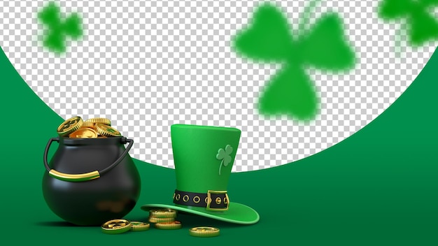 Plantilla de diseño 3d feliz día de san patricio