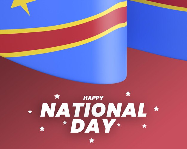 plantilla de diseño de bandera de congo día nacional de la independencia texto y fondo editables